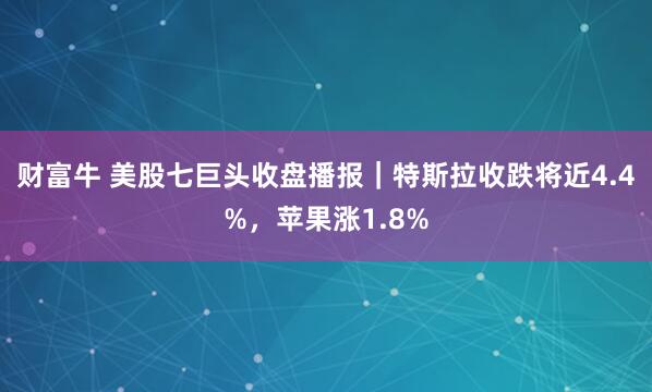 财富牛 美股七巨头收盘播报｜特斯拉收跌将近4.4%，苹果涨1.8%